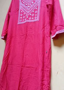 Red Embroidered Kurta