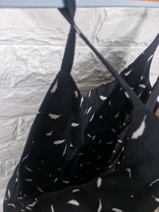 Black Leaf Print Dress