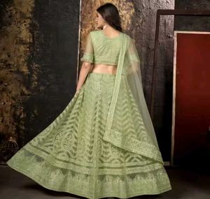 Elegant Light Green Lehenga Choli Set