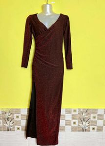 Elegant Maroon Evening Gown