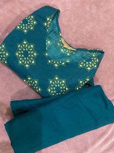Teal Floral Print Top &amp; Pants Set