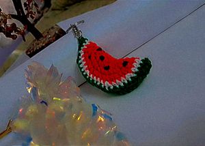 Watermelon Crochet Keychain