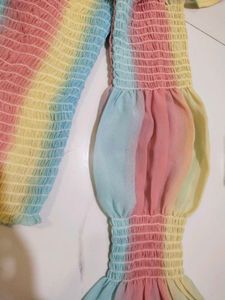 Rainbow Off-Shoulder Top