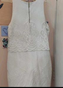 White Lace Overlay Dress