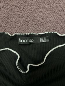 Bohoo Black Offshoulder Crop Top
