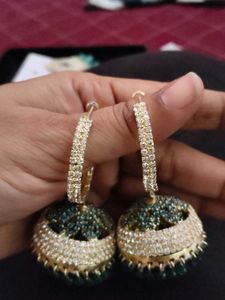 Emerald Jhumka Earrings