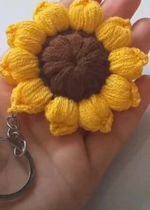 Crochet Keychain Sunflower🌻1