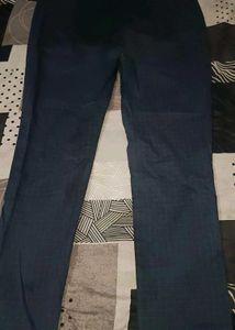 Dark Blue Patterned Trousers