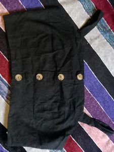 Cute Black Skirt with Buttons