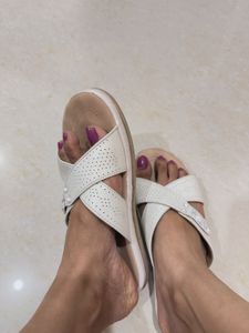White Casual Flats - Size 38
