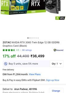 Zotac Rtx3060 12gb Gddr6 Graphic Card