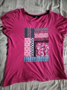 Pink Casual T-shirt : XL