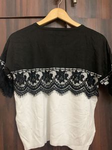 LPE Black &amp; White Lace Top