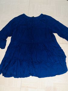 Navy Embroidered Tunic Top