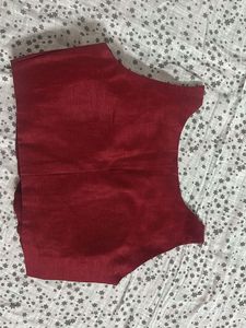 Burgundy Linen Blouse - Size XS
