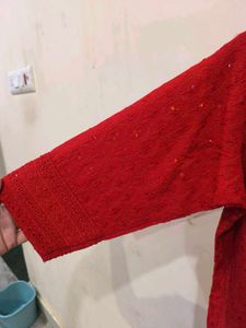 Red chikankari kurti