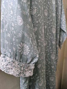 Elegant Blue Floral Kurta