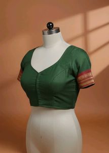 💚Elegant Green Saree Blouse