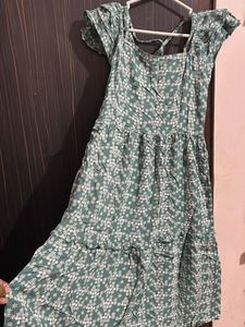 Green Floral Tiered Sundress