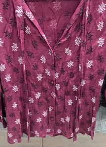 Marie Claire Maroon Tie Up Top