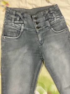 Grey High Waist Jeans