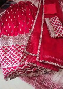 Pink And Gold Toned Embroidered Lehenga Choli