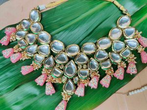 Pink Dibbi Kundan Necklace