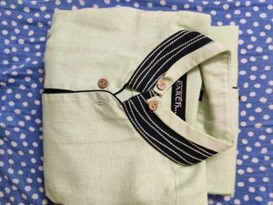 Striped Collar Light Green Shirt