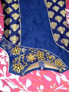 Blue &amp; Gold Embellished Dress