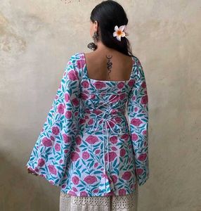 Floral Corset Back Kurti