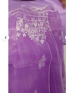 Lavender Embroidered Kurta Set