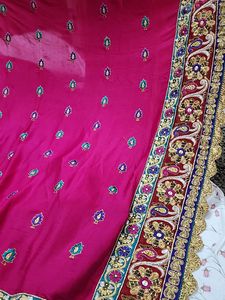Heavy Silk  Half Saree With Zari And Stone Work