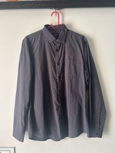 Men's Long Sleeve Grey+Purple Shirt