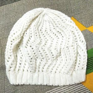 White Knit Beanie