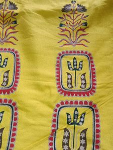 Yellow Printed Kurti Pant Set Xxl