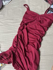 Burgundy Bodycon Mini Dress