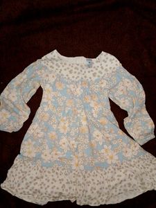 Blue Floral Dress For Kids