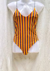 I. Striped Bodysuit Top