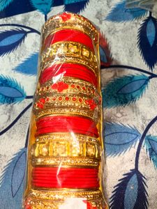 Red &amp; Gold Bridal Chura Set