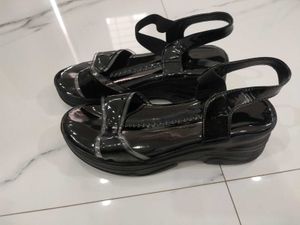 Black Patent Platform Sandals