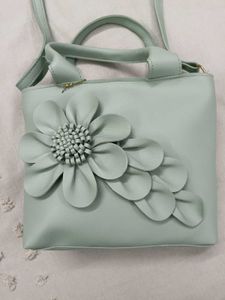 Mint Green Flower Tote