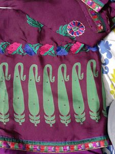 Embroidered Saree with blouse m size