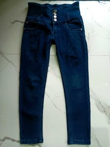 High-Waisted Denim Jeans