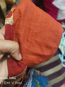 Rust &amp; Gold Embellished Saree Blouse