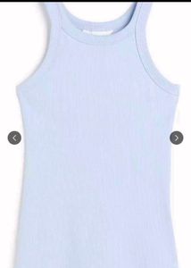 Ribbed light blue top