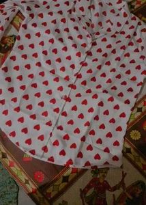 heart print crepe shirt top