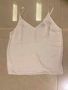 Sleeveless White Mesh Top