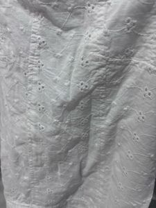 white square neck puff slevees schiffli top