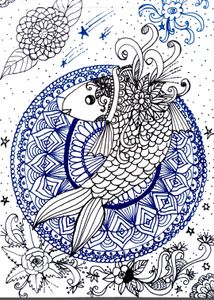 Moon 🌝 &amp; Fish 🐟 Mandala Seasonal greeting
