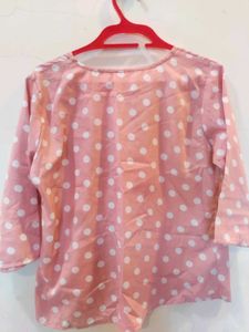 pink polka dot top for girls